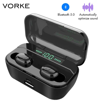 

Vorke G6S TWS Earphone Bluetooth 5.0 HiFi Sound Earbud Button control LED Display 3500mAh charging box PK G02 X7 TWS