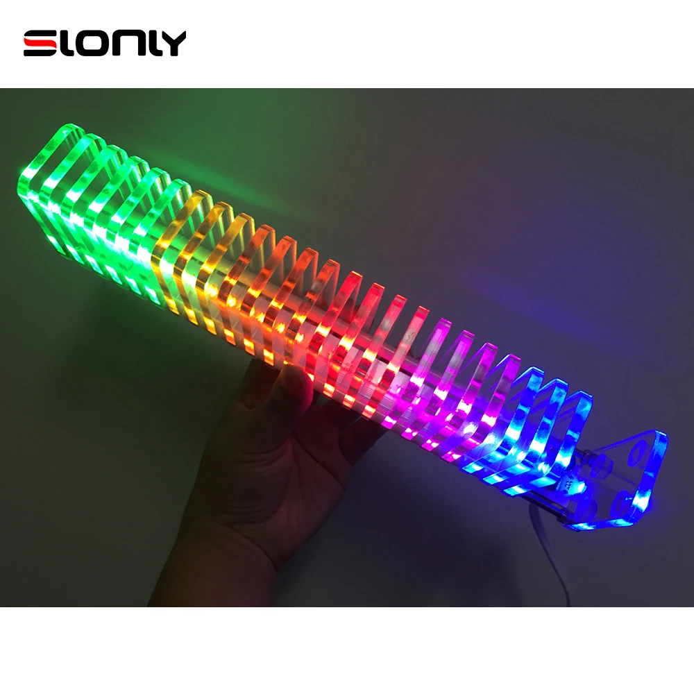  KS25 Music Spectrum VU Meter Fantasy Crystal Sound Column Light Cube LED Level Display Electronic Production DIY KITS VU Tower