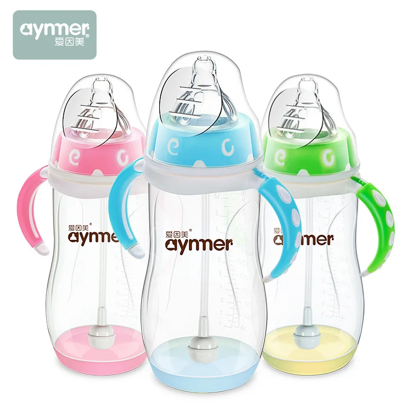 

BABY'S Feeding Bottle Plastic Tape Straw Milk Pot Newborns Baby Wide Aperture Water Feeding Bottle Genuine Product Shatter-resis