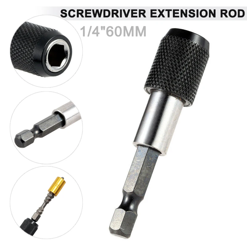 Hex Shank Quick Release Drill Screw Magnetic Screwdriver Bit Holder 1//4”60mm