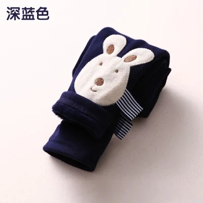 navy blue Осень-зима, вельветовые штаны для маленьких девочек, детские повседневные брюки, детская одежда, теплый спортивный костюм для девочек, штаны - Цвет: navy blue