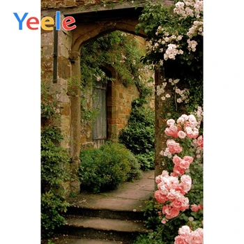 

Yeele Hot Brick House Flowers Yard Arch Gate Photography Backgrounds Vinyl Custom Camera Photographic Backdrops For Photo Studio