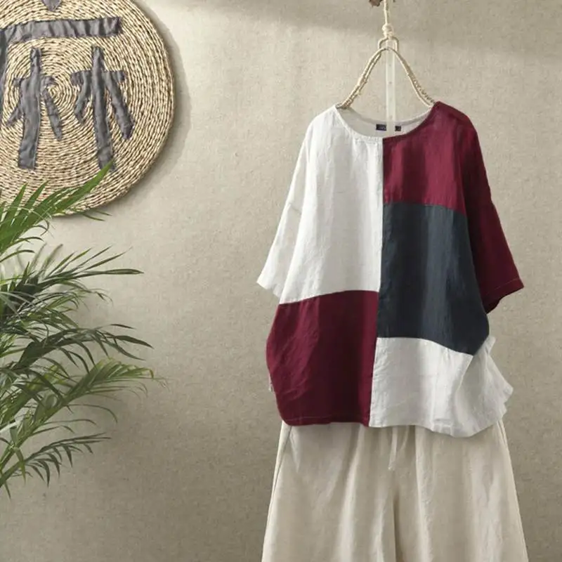 Летняя туника женская блузка модная вышивка Blusas ZANZEA повседневные рубашки с коротким рукавом женские топы с коротким рукавом большого размера - Цвет: Белый