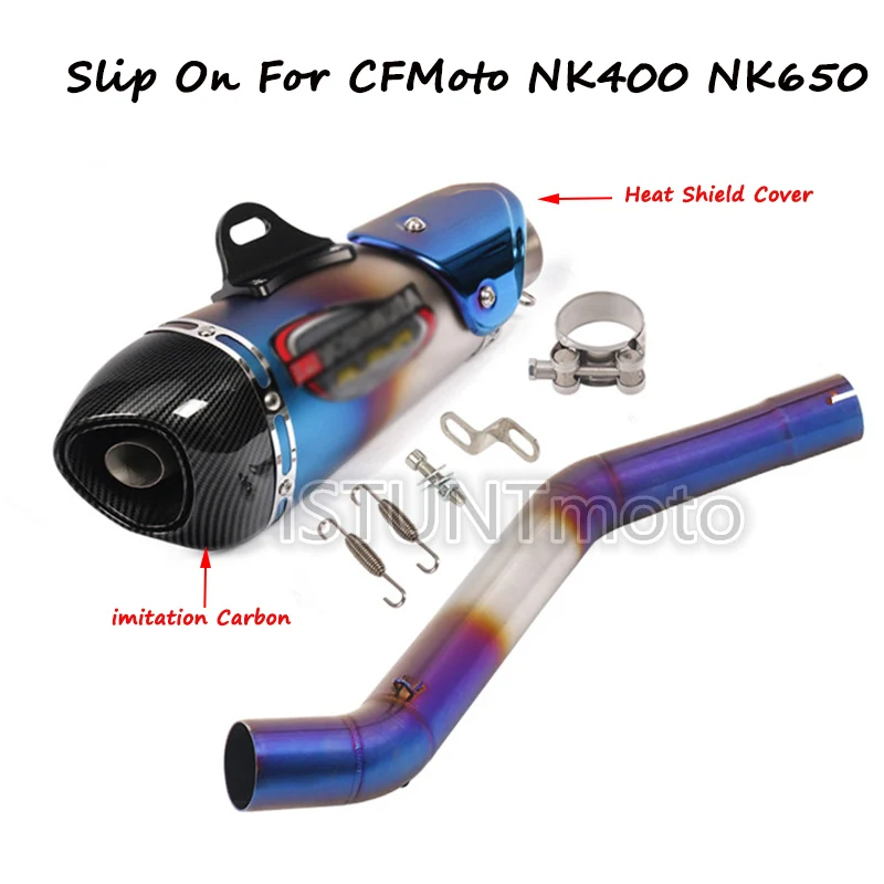 Слипоны для CFMoto 400NK NK400 650 NK650 650NK мотоцикл модифицированный скутер среднего звенья трубы полная система с Akrapovic выхлопной