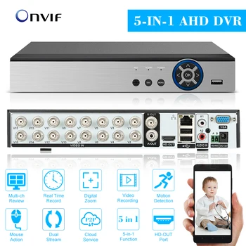 

16CH 1080P Definition IP/Analog/TVI/CVI/ DVR CCTV Digital Video Recorder DVR P2P Remote Phone Monitoring Security Surveillance