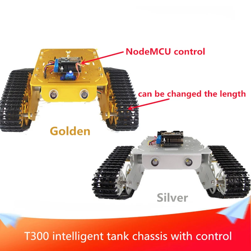 US $115.20 RC T300 Metal Robot Tank Chaiss Wireless WiFi Car with ESP8266 Development Board Motor Drive Shield Board base on ESP8266