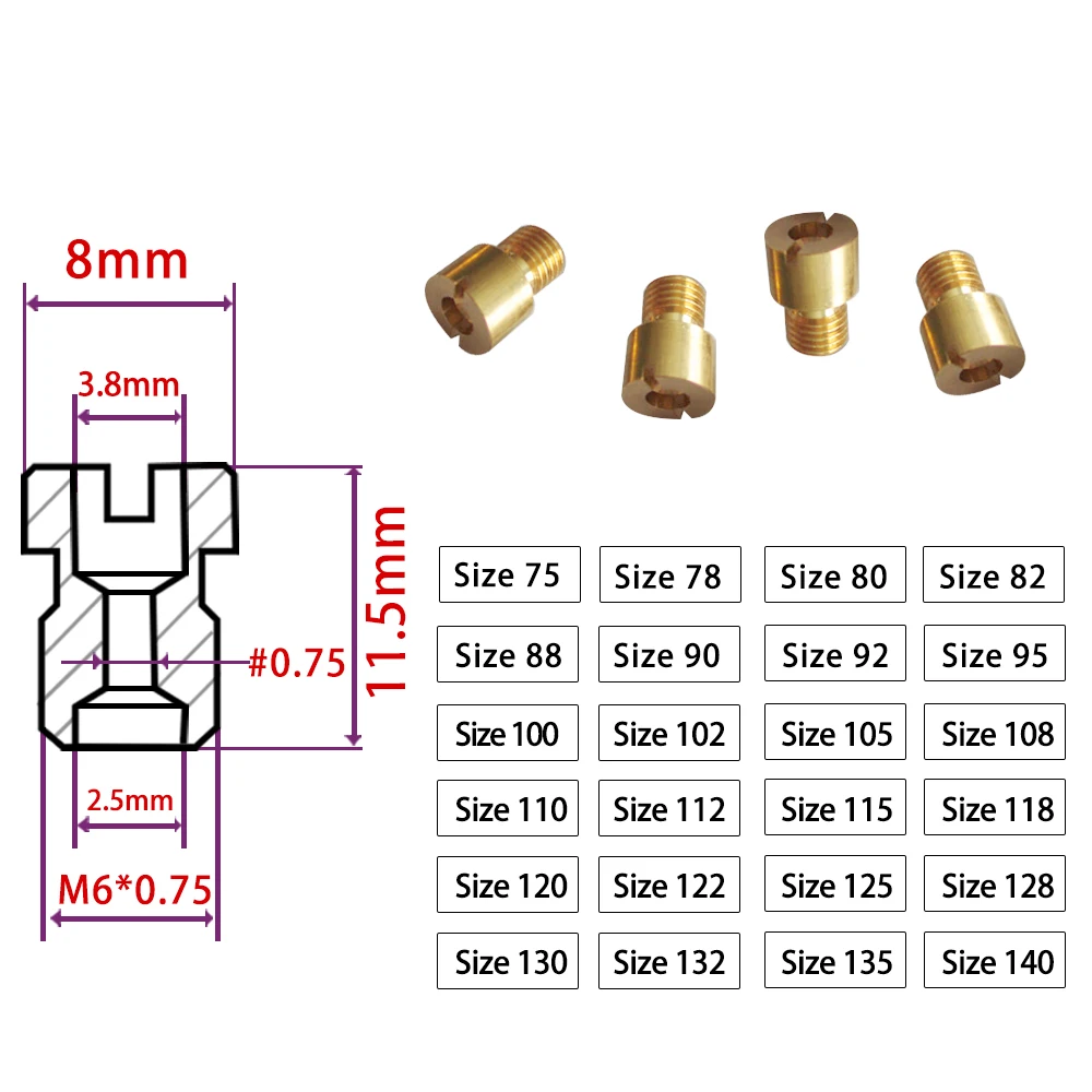 12 шт.) Карбюратор Mikuni PZ19J VM 11/22 основной струи для VM16 JOG 50/80cc 1PE40QMB 1E40QMB 2T скутер Carb