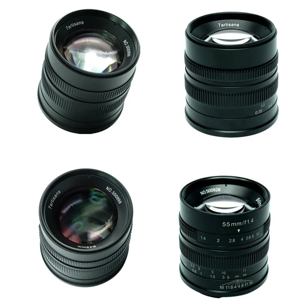7 artisans 55 мм F1.4 Prime объектив для всех одиночных серий для SONY для Fuji для Canon для M43 для камер Leica аксессуары