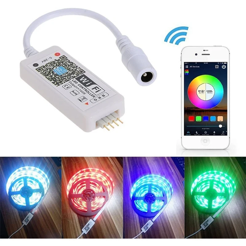 Управление светодиодной лентой с телефона. WIFI led strip Controller DC 5v-24v. Контроллер с пультом RGB Wi-Fi led 5-24v 100w. Мини led контроллер 5v. Led Control для led strip Light.