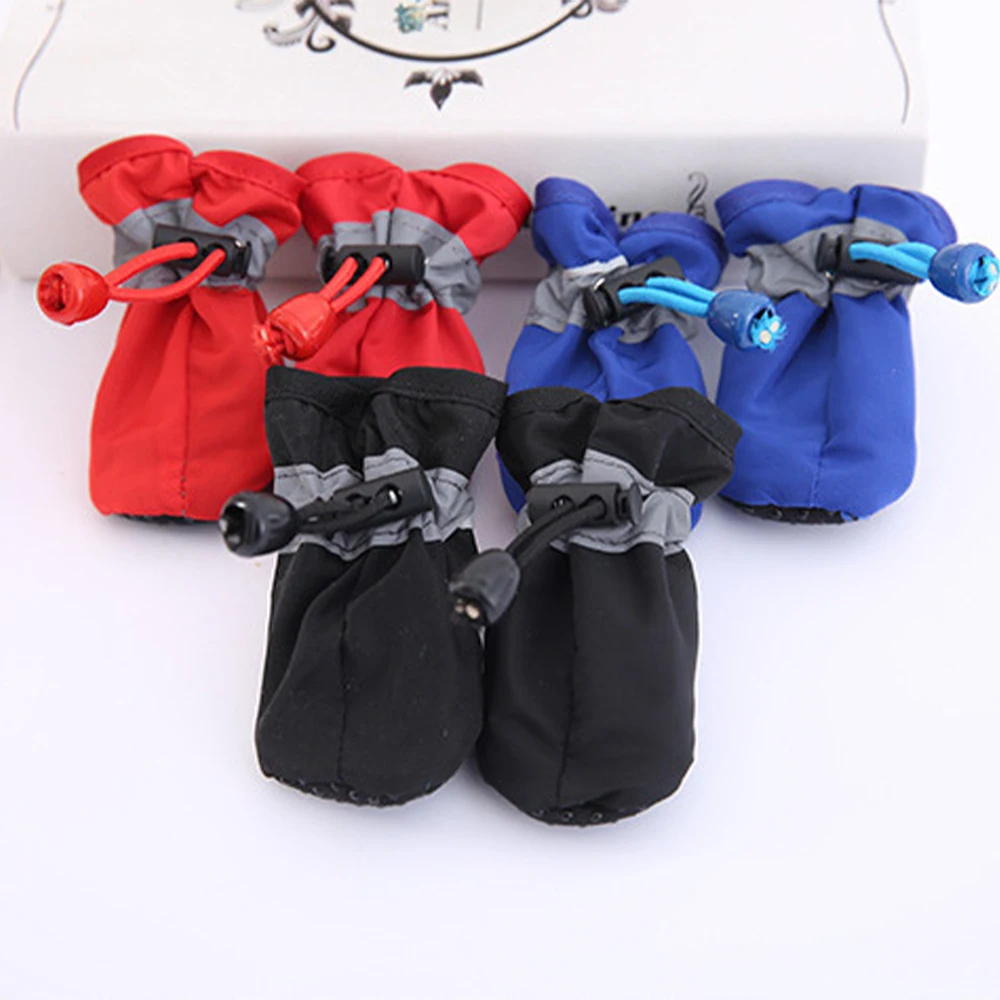 

4pcs Antiskid Puppy Shoes Pet Protection Soft-soled Pet Dog Shoes Summer/Winter Waterproof Prewalkers Soft Supplies Pet Paw Care