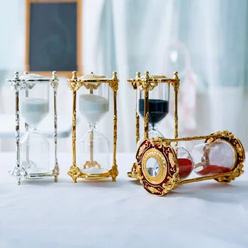

Retro metal time hourglass ornament 15 minutes timer home decoration desktop children's Valentine's Day gift