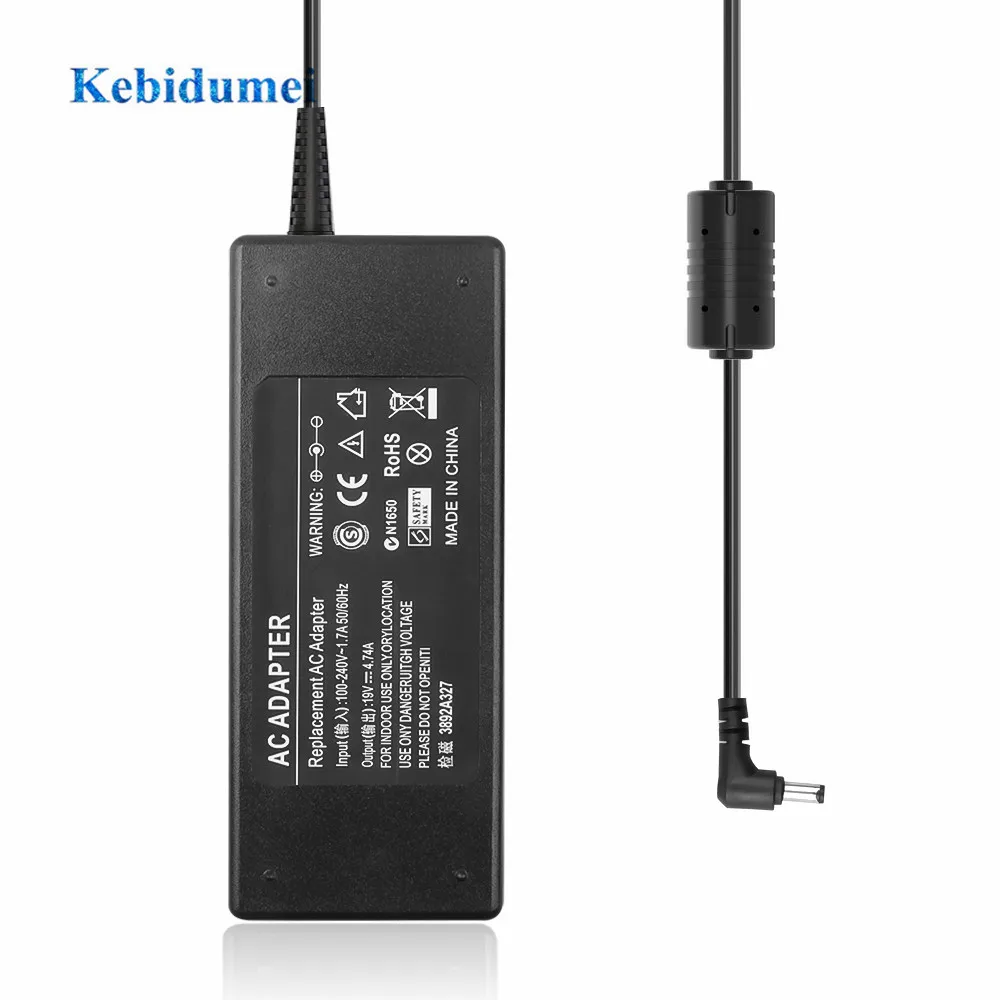 Адаптер переменного тока kebidumei 19V 4.74A адаптер питания для ноутбука 90W 5 5*2 мм