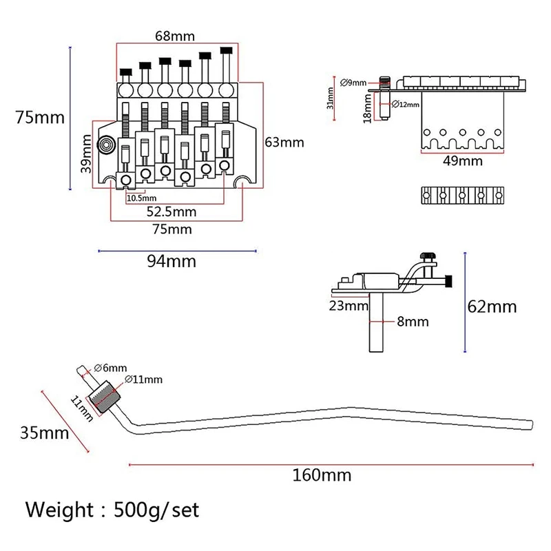 Гитара тремоло мост Набор для Fender американский стандарт современная гитара