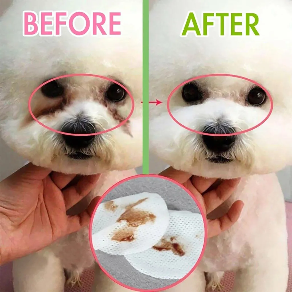

200pc Pets Dogs Cats Cleaning Paper Towels Eyes Wet Wipes Tear Stain Remover Gentle Non-intivating Wipes Grooming Supplies