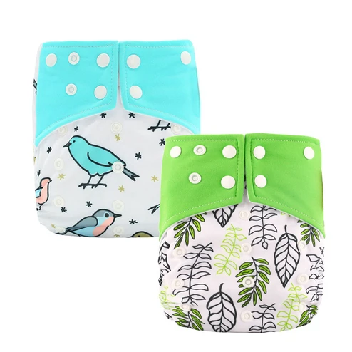 set 2 VEJYO/2 шт./партия, моющиеся подгузники PUL, Детские Многоразовые тренировочные штаны, регулируемый размер, от 3 до 15 кг - Цвет: set 2