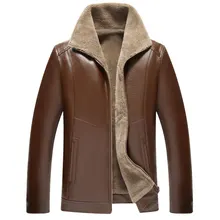Winter Fur Collar Warm Jacket Men's Leather Jacket Brand Men's Pu Jackets Coat Jaqueta Couro casual Men's