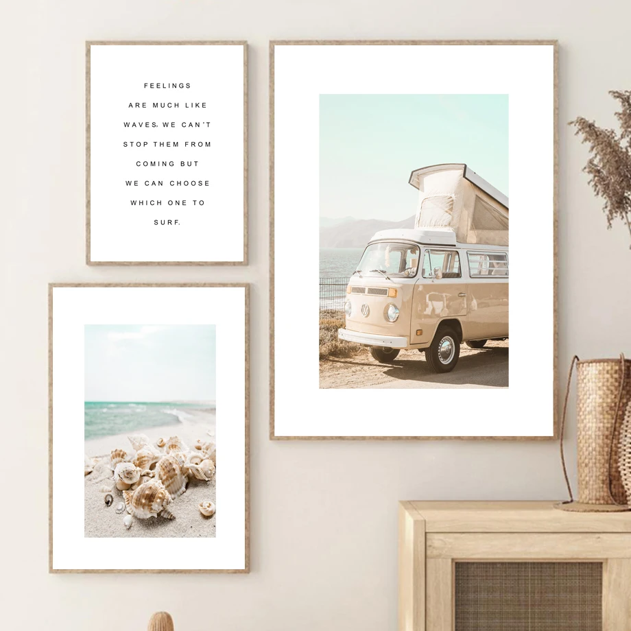 Waliicorners Nordic Posters Starfish Shell Beach Car Sailboat Coconut Tree Wall Pictures Home Decor 9 H87995412d71c4b9c83bc9d151c659b7aO