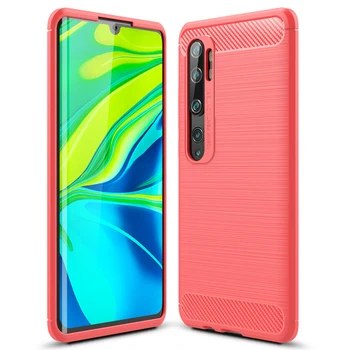 

50pcs/lot For Xiaomi Mi Note 10 Shockproof Rugged Brushed Soft TPU Armor Carbon Fiber Case For Xiaomi Mi CC9