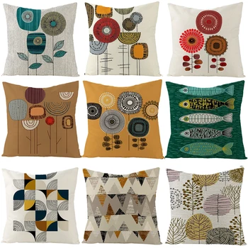 

1 Pcs Fashion Cotton Linen Flower Pattern Throw Pillow Cushion Cover Seat Car Home Decor Sofa Bed Decorative