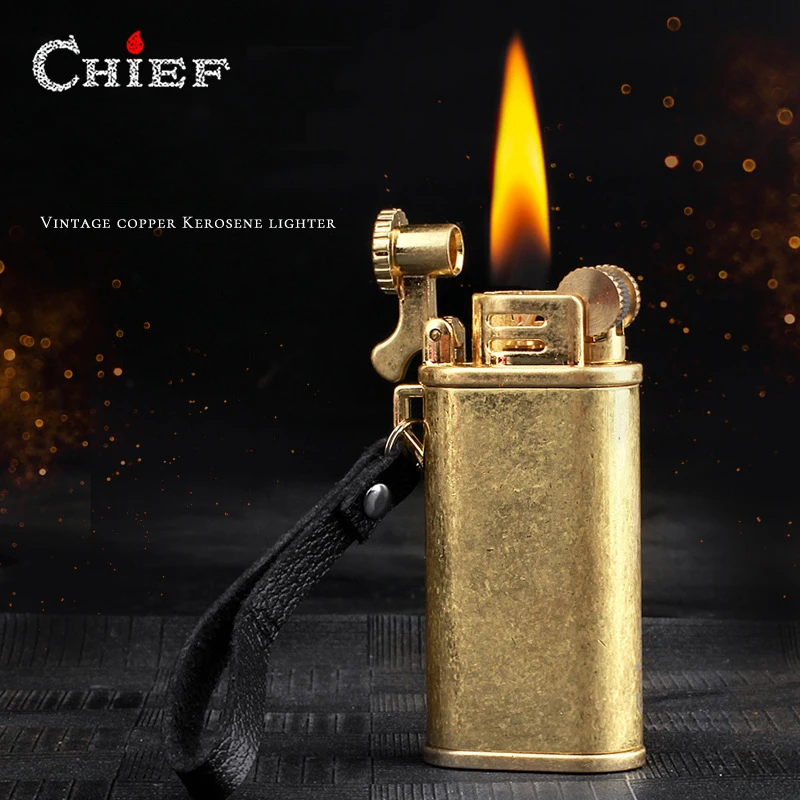 

CHIEF Kerosene Retro Flint Lighter Metal Grinding Wheel Outdoor Lighter Windproof Oil Cigarette Cigar Lighter Gadgets For Man
