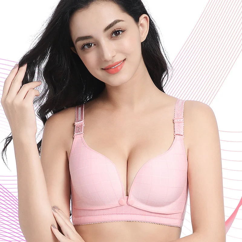 Pregnant Women Underwear Bra 3/4 Pregnancy Breastfeeding Underwear Without Rims Before Feeding Open Button