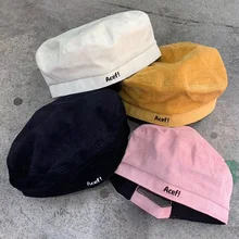 Вельветовый берет Acef, шапка с вышивкой, зимняя шапка для женщин и мужчин, Berret, Корейская французская Кепка Newsboy, Женская милая Кепка в стиле хип-хоп, для улицы, регулируемая