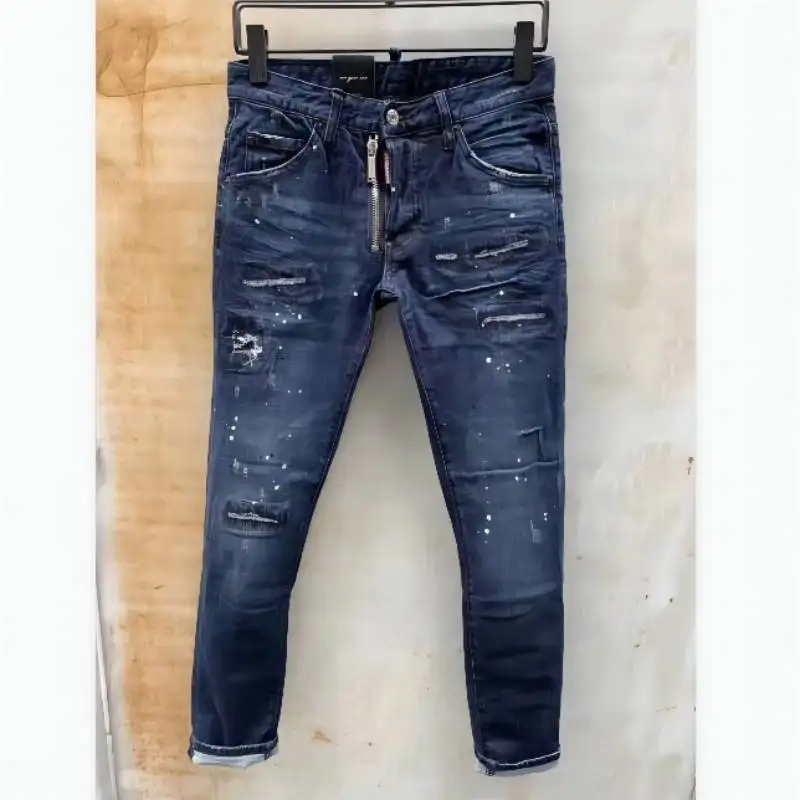 Dsquared2 Men's Skinny Jeans With Ripped Holes Biker Pants 863 | Мужская одежда