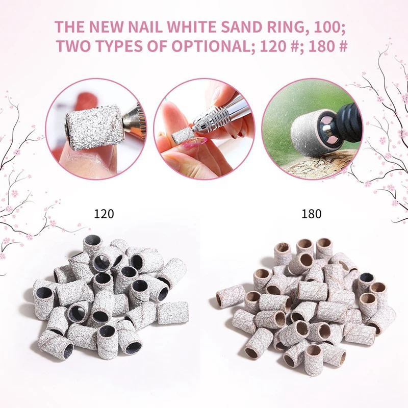  400Pcs Abrasive Belt Sandpaper for Professional Manicure Pedicure Nail Boring Machine Each Size 200