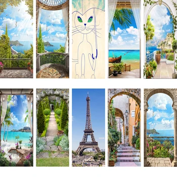 

3D Door Sticker Door Wrap Wall Sticker Mural Wallpaper Self Adhesive PVC Removable Waterproof Door Decal Home Decor Dropshipping