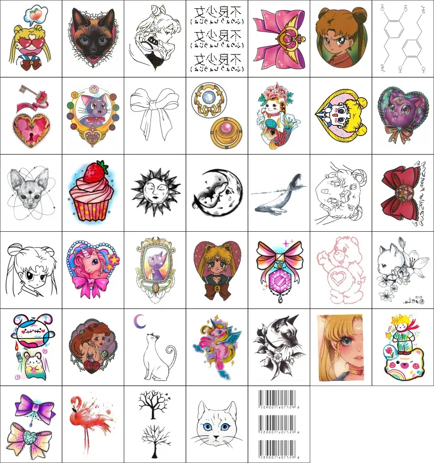 50pcs Sailor Moon Tsukino Usagi Sticker Temporary Transfer Tattoo Cosplay Props Diy Halloween Accessories Luna Body Art Costume Props Aliexpress