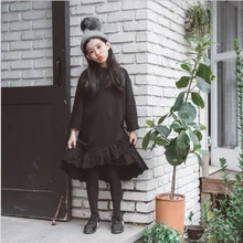 Платье принцессы г.; зимнее платье для девочек на День Благодарения; черное утепленное платье с длинными рукавами; детская Милая Одежда для девочек; костюм