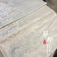 Белая волнистая парча ткань дамасский жаккард одежда костюм обивка мебели материал занавеса ткань для диванных подушек 75 см* 50 см