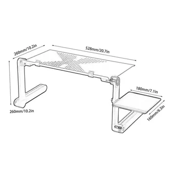 

Adjustable Aluminum Laptop Desk Table Ergonomic TV Bed Lapdesk Tray PC Notebook Table Desk Stand With Cooling Fan Mouse Pad