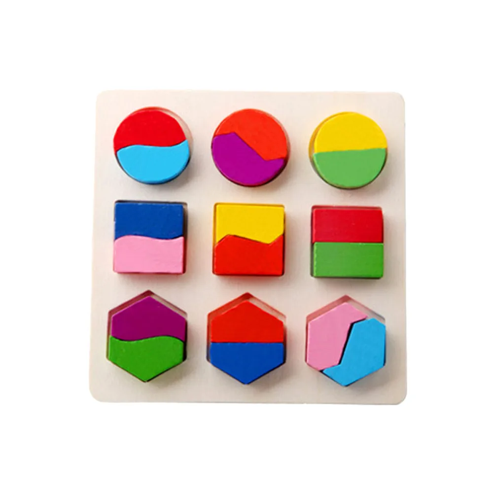 3 шт./компл. классический обучения Образование Montessori деревянные головоломки игрушки для детей учебного оборудования ресурсы в виде геометрических фигур подарки# g4