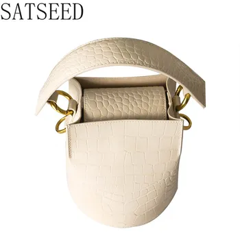 

Bucket Bag Female Crossbody Western Style Leather Retro High-end Portable Exquisite Personality Fashion Cowhide Shoulder Bag