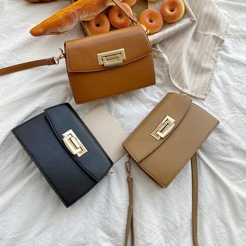 

New women's bag 2020 fashion simple messenger bag female wild texture shoulder bag solid color small square bag