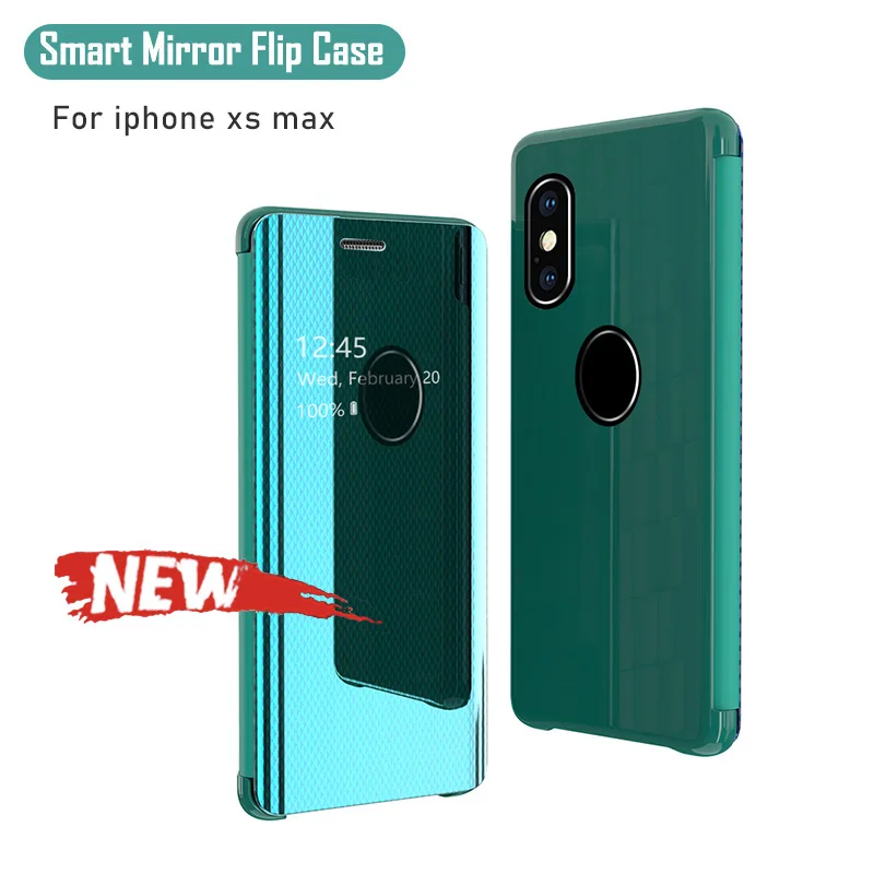 Умный зеркальный флип-чехол Lamorniea для iPhone XS MAX 7 8 6 6S Plus чехол из искусственной кожи