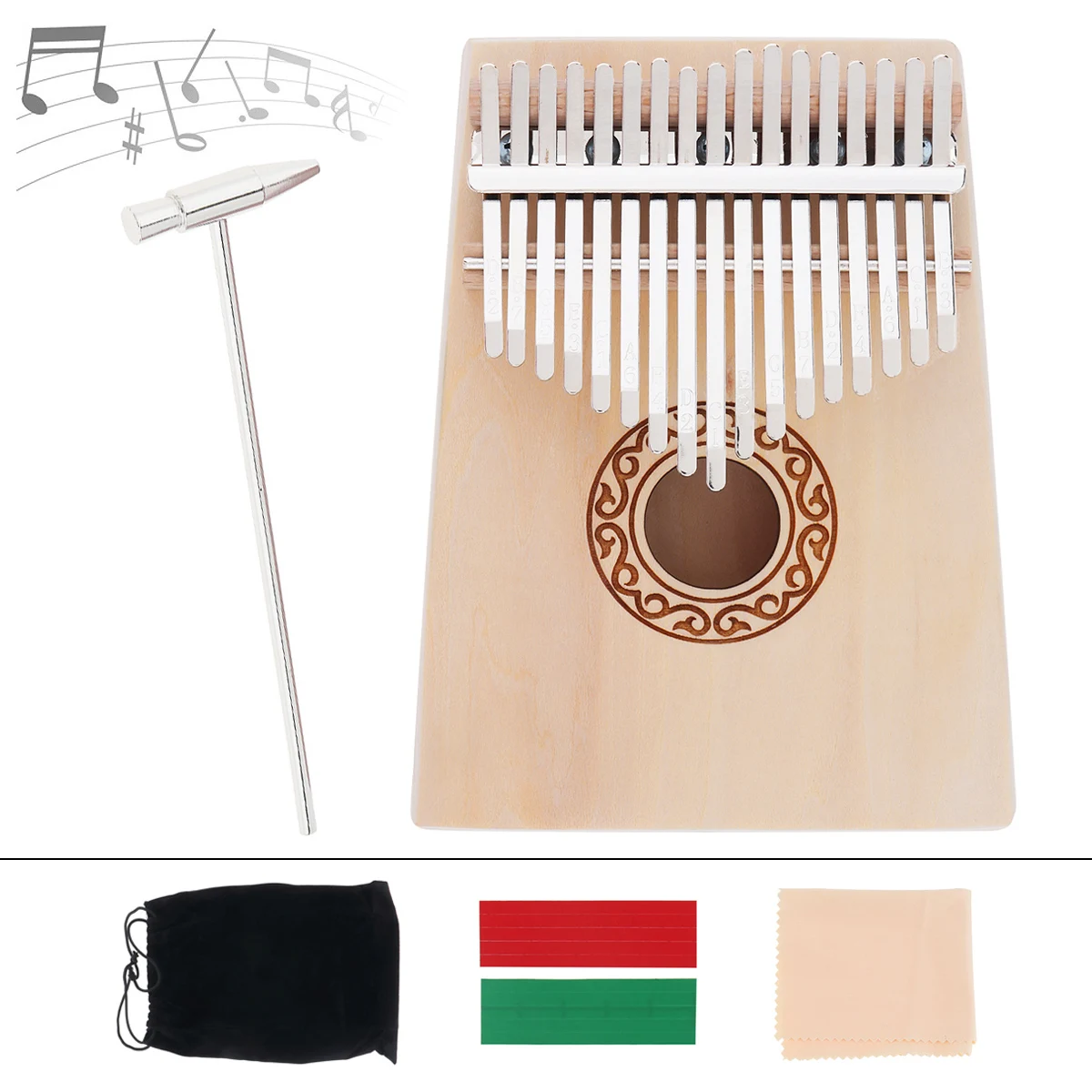 

17 Key Kalimba Spruce Wood Thumb Piano Mbira with Tuning Hammer for Beginner / Professional Performance / Home Education
