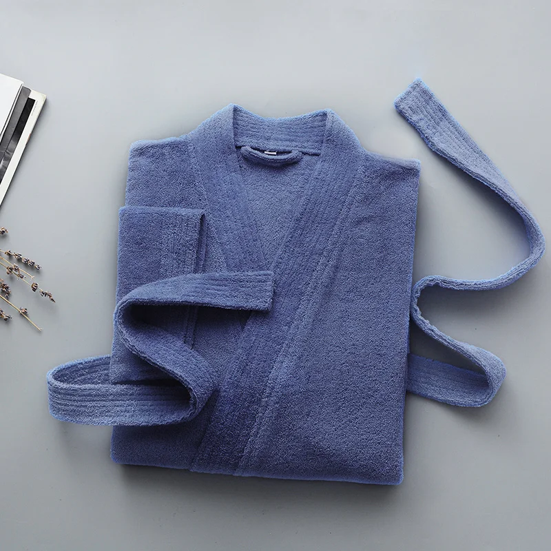 blue for Adult Хлопчатая ткань для полотенец Плюшевый халат Семья халат, способный преодолевать Броды для взрослых мальчиков и девочек халат для девочки зима теплый халат мягкий Sleeprobe Для женщин Повседневное домашняя одежда - Цвет: blue for Adult