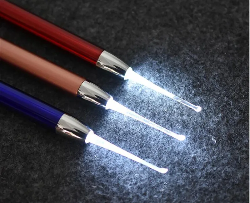 New 100 pcs/lot Baby Ear Cleaner Ear Wax Removal Tool Flashlight Earpick Ear Cleaning Earwax Remover Luminous