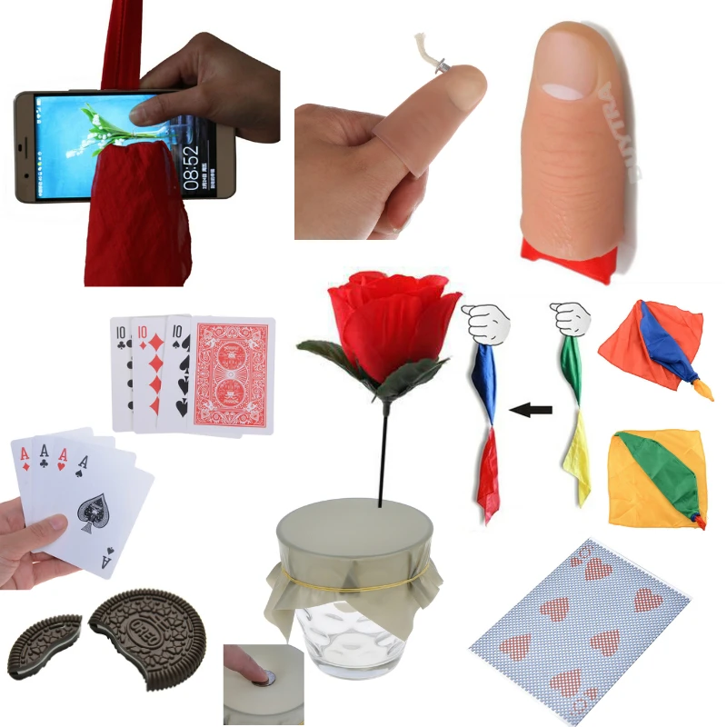 

Magic Close-Up Cookie Street Trick Biscuit Bitten Magic Smoke Poker Cards Appearing Finger Joke Mystical Fun Toy