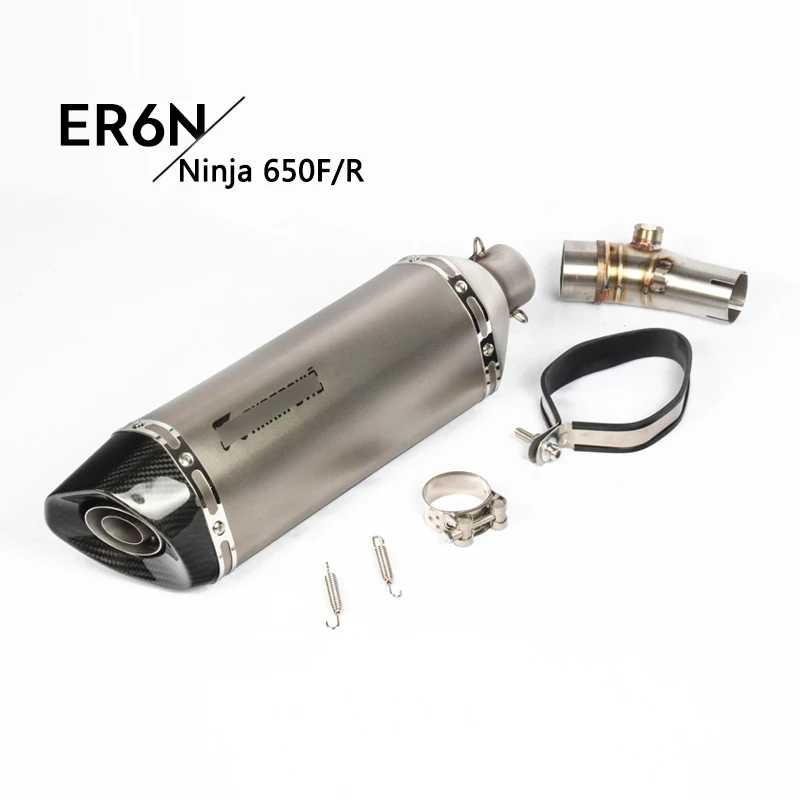 

Exhaust Set for 2012-2016 Kawasaki ER6N Ninja 650F/R EX650F Motorcycle Mid 51 mm Exhaust Muffler Pipe with Removable DB Killer