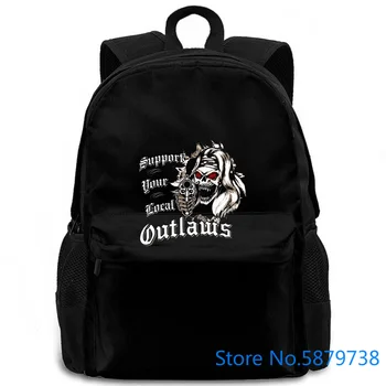 

OUTLAWS MC Support Your Local Outlaws Cool for women men backpack laptop travel school adult student