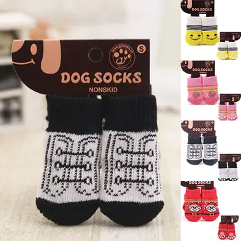 

Cute Puppy Dog Knit Socks Small Dogs Cotton Anti-Slip Cat Shoes For Autumn Winter Indoor Wear Slip On Paw Protector
