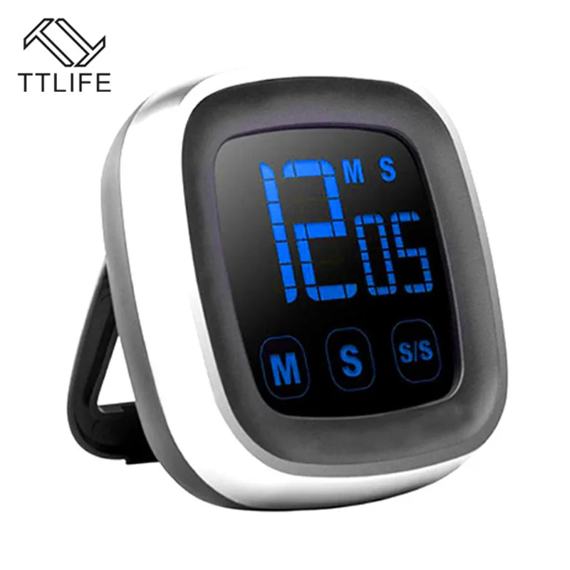 

TTLIFE Large Electronic Touch Screen LED Display Kitchen Timer Electronic Digital Kitchen Cooking Timer Refrigerator Watch Timer