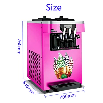 

Three flavors ice cream maker commercial soft ice cream machine small three-color ice cream machine
