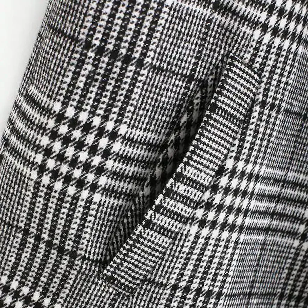 feitong Hot Sale! Fashion Casaul Women Outwear Plaid Lapel Irregular Cardigan Woolen Vest Coat manteau femme#10935