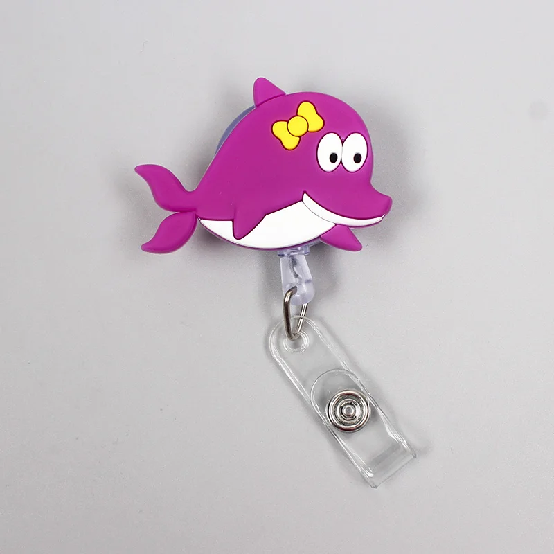 Creative Ocean Fish Clown Retractable Boy Starfish Turtle Card Holder Badge Reel Nurse Exhibition Enfermera Girl Name Card Chest