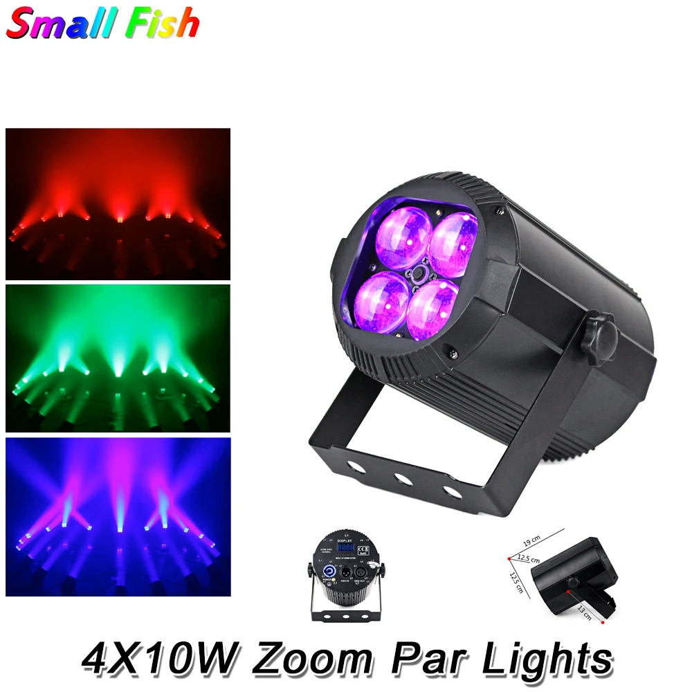 LED Par 4X10W RGBW 4IN1 LED Stage Light DMX 512 Zoom Par Lights Wash Lighting Effect Dj Light For Disco Night Club Light Wedding