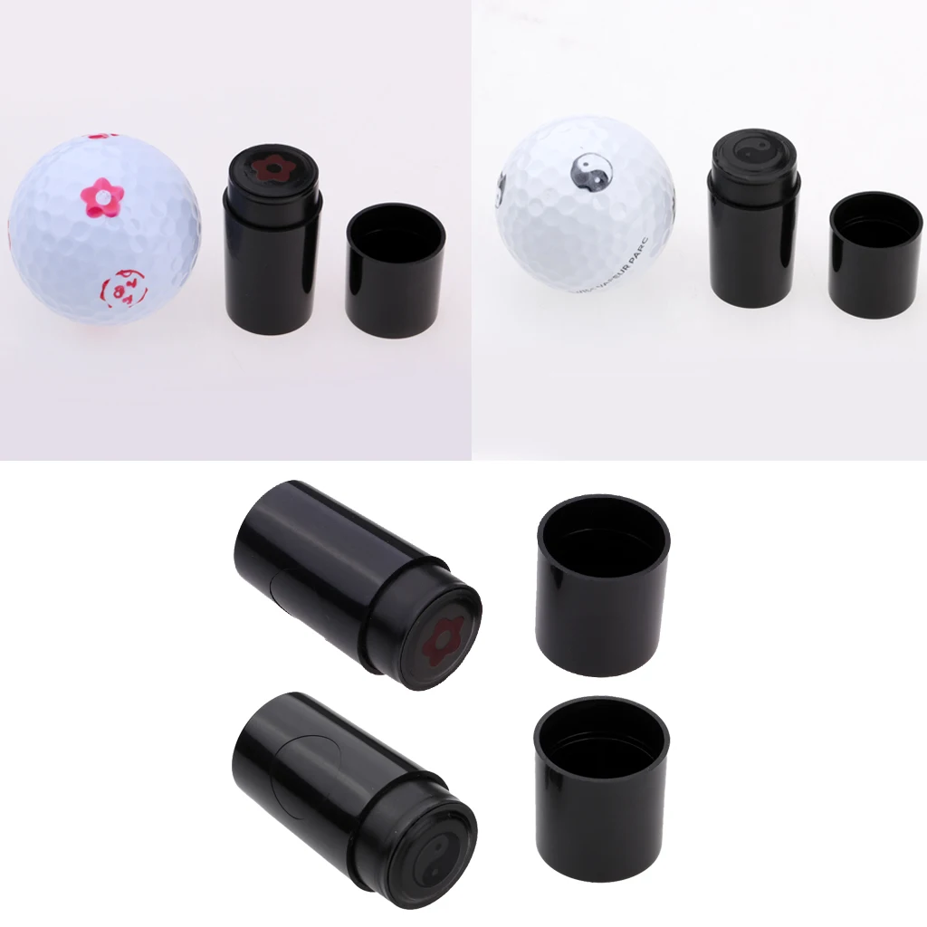 2pcs Quick-dry Plastic Golf Ball Stamper Stamp Marker Impression Seal Golf Ball Symbol Club Accessory Training Aids Keepsake